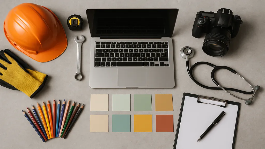 Outils variés pour différents métiers