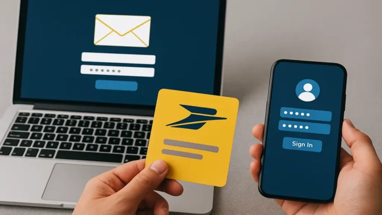 Connexion sécurisée au portail RH MaBoxRH de La Poste depuis un ordinateur et un smartphone avec identifiants professionnels