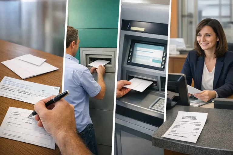 Professionnel préparant un cahier des charges pour un site web, avec documents de projet, validation des étapes et échanges avec un prestataire digital